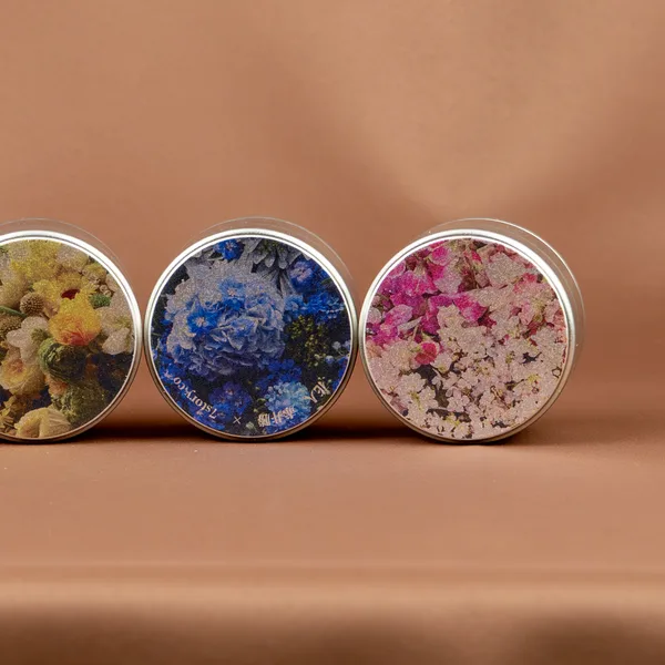 4色の花柄豆缶